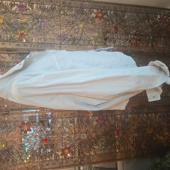 Zara 100% Cotton Cropped Barn Chore Jacket Oversized Cream Tan Womens Size Large - Picture 4 of 11